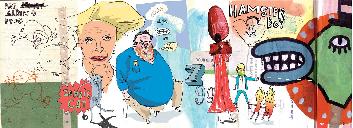 zombie cat, Hamster Boy, fat albino frog